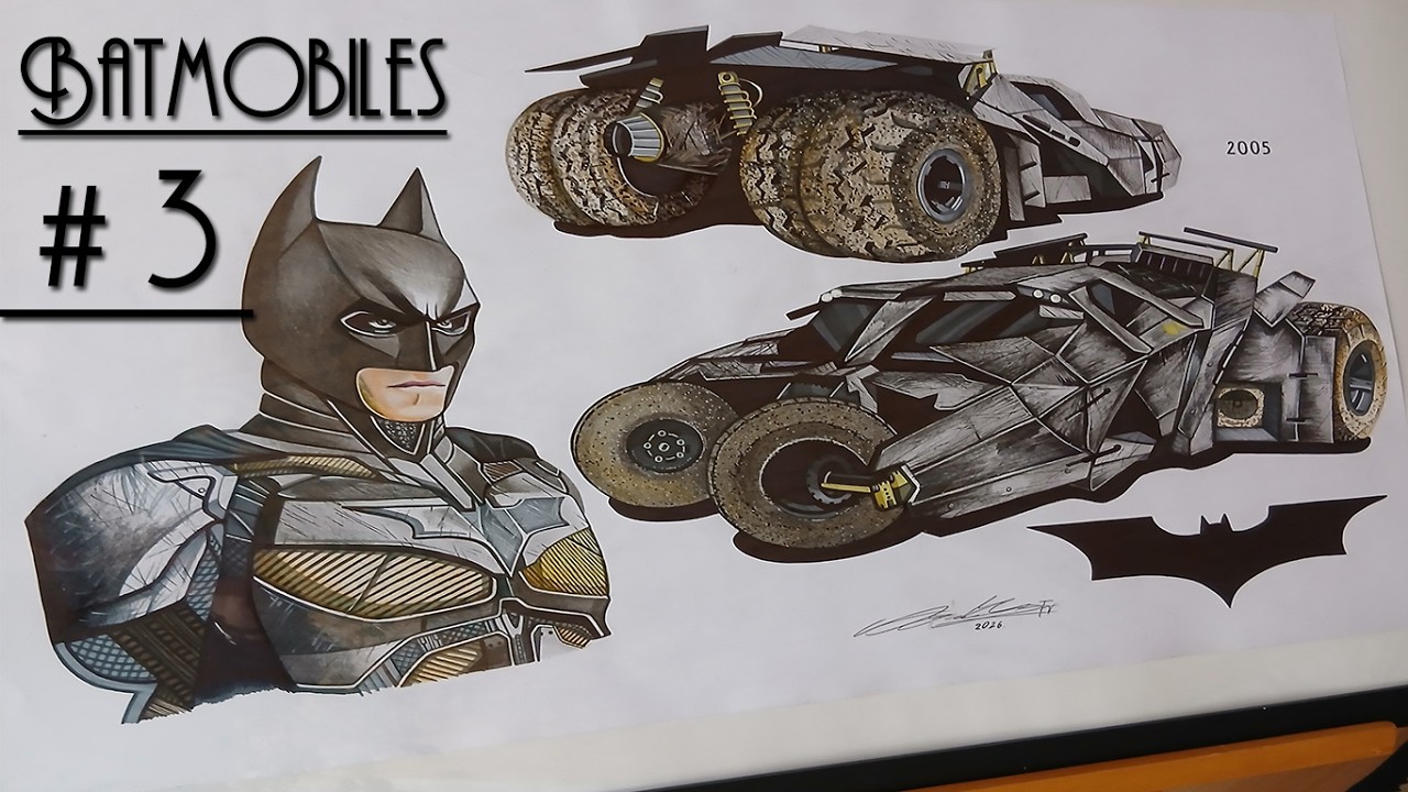 Batmobile Drawings : # 3 | 2005 | Christian Bale`s | Time Lapse