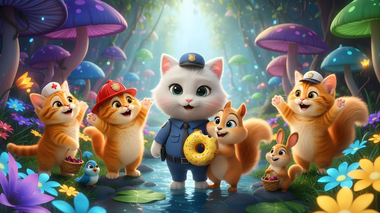 Police Cat Squad vs. The Donut Thief! 🍩 Funny High Speed Chase | SunnySmiles Kids