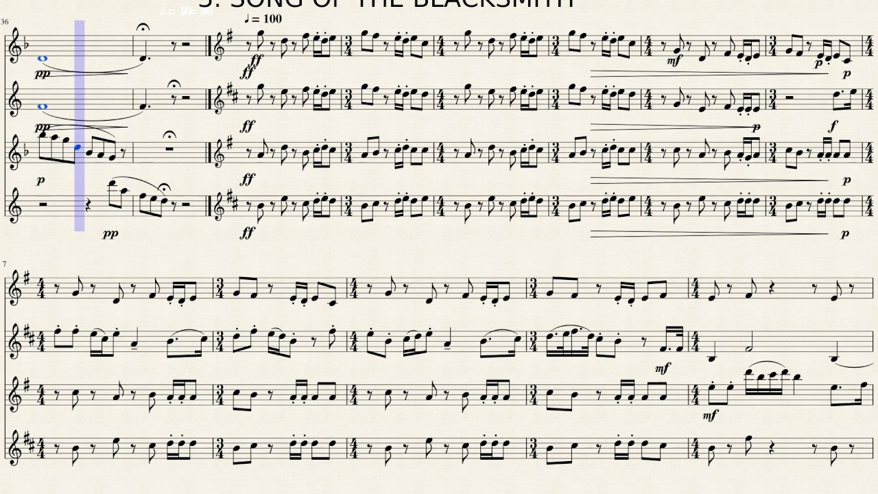 Second Suite in F, Saxophone Quartet