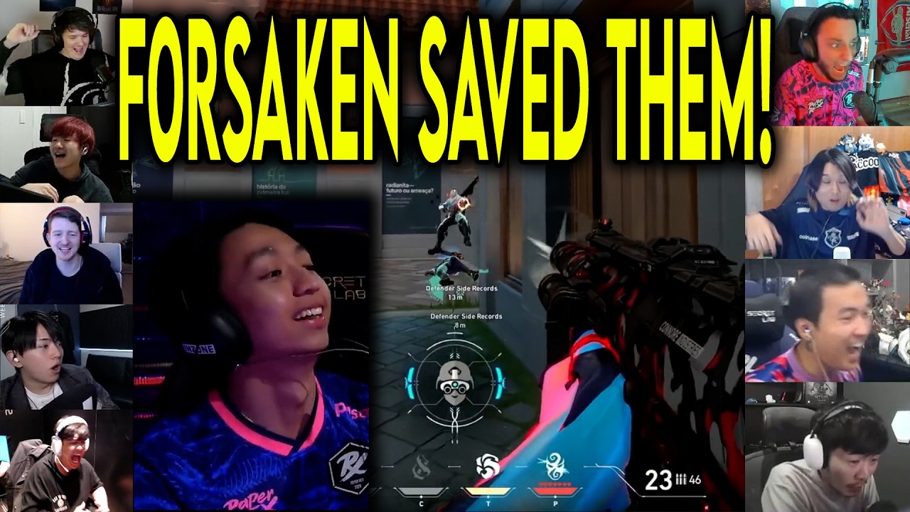 Valorant Streamers Reacts To PRX f0rsakeN CRAZY 1v3 1HP CLUTCH Against RRQ In VCT