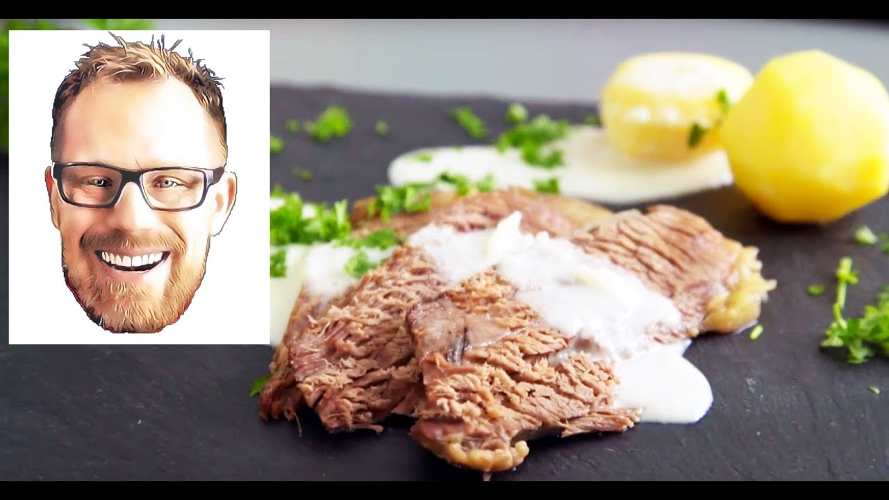 How to make Tafelspitz - tenderly cooked beef a German recipe tutorial by klaskitchen.com