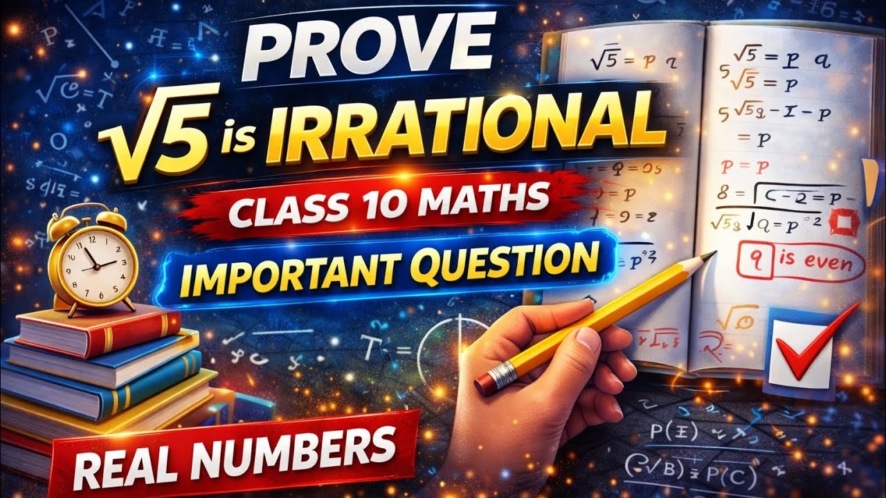 Prove √5 is Irrational 🔥 | Class 10 Maths | Real Numbers Important Question