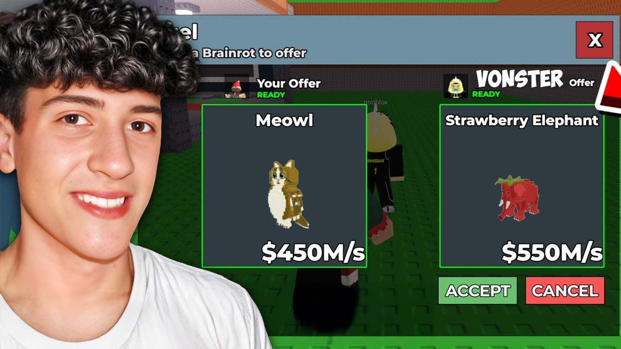 ИГРАХ 1В1 С VONSTER ЗА MEOWL В STEAL A BRAINROT