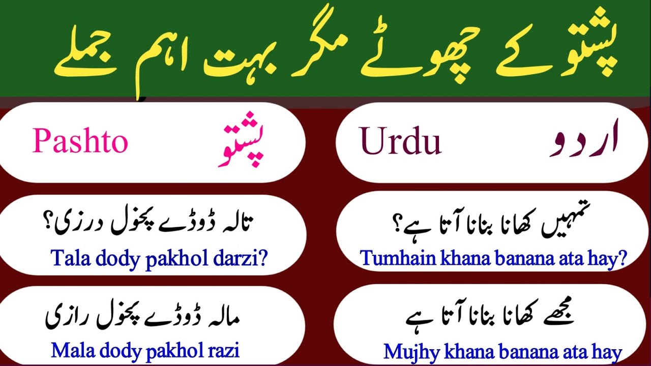 pashto question and answer | learn pashto through urdu | pashto bol chal | learn pashto conversation