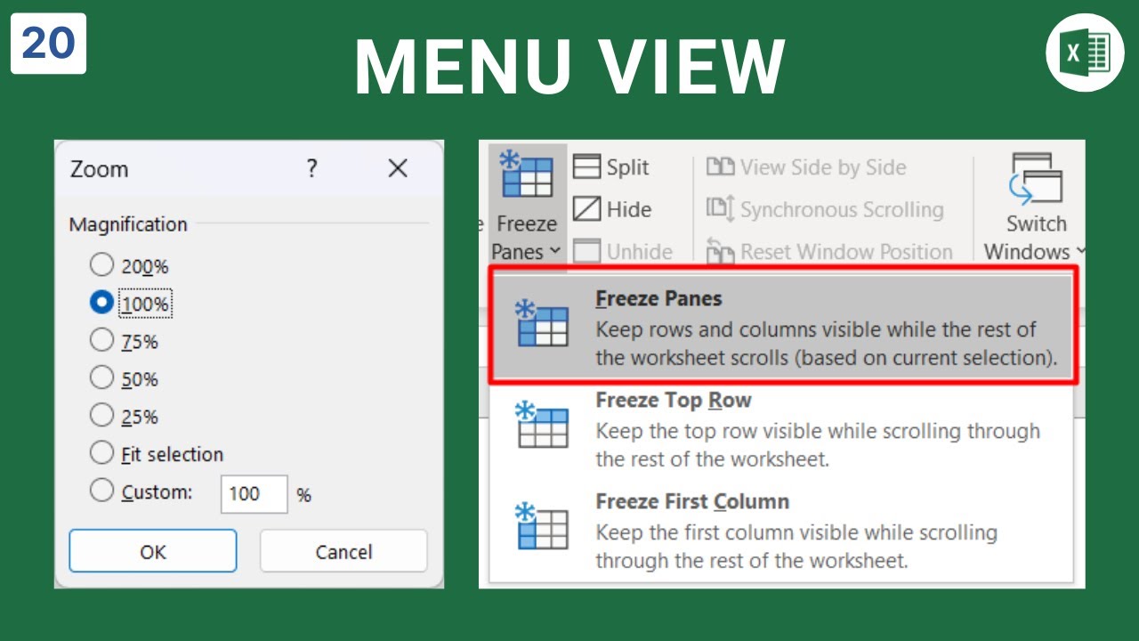 Sử dụng menu View  - Excel Cơ Bản - Tin Học Cấp Tốc
