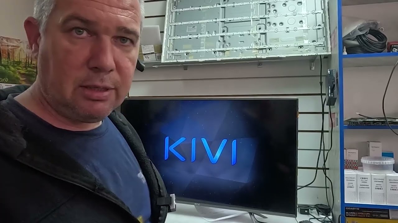 Телевизор Kivi  40FR50BR пытается загружаться с выключается.