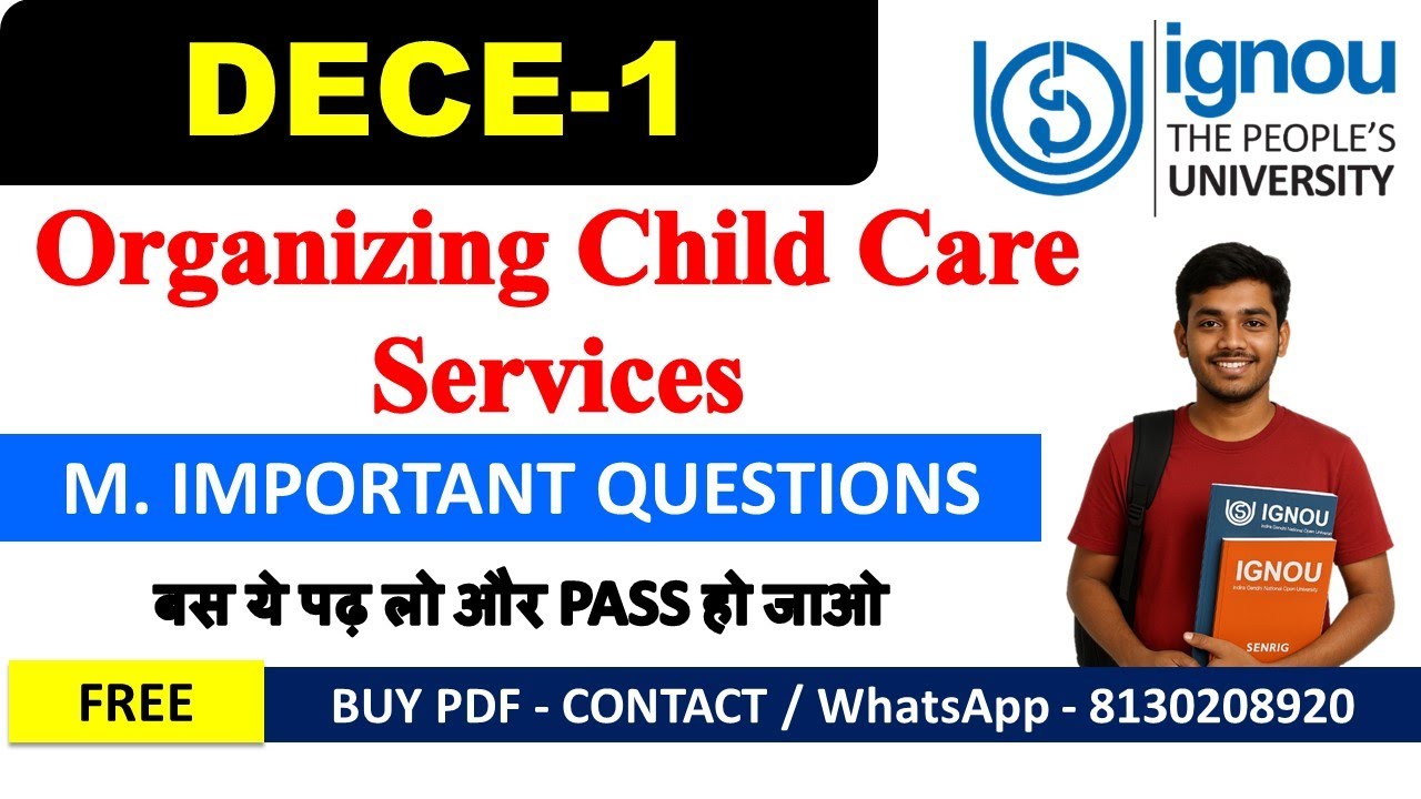 DECE-1 Most Important Questions with Answers | Organizing Child Care Services | IGNOU Exam Guide