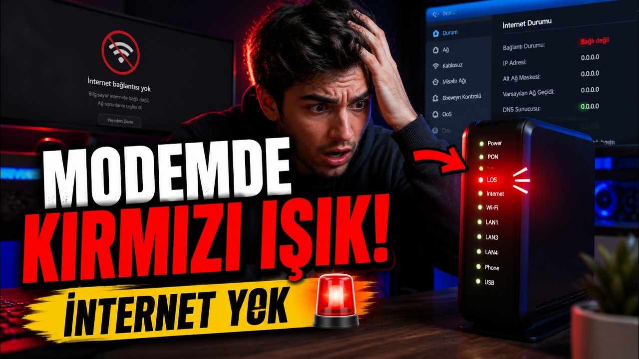 Modemde Kırmızı Işık Yanıyor ⭐ İnternet Yok Çözüm Nedir ⭐