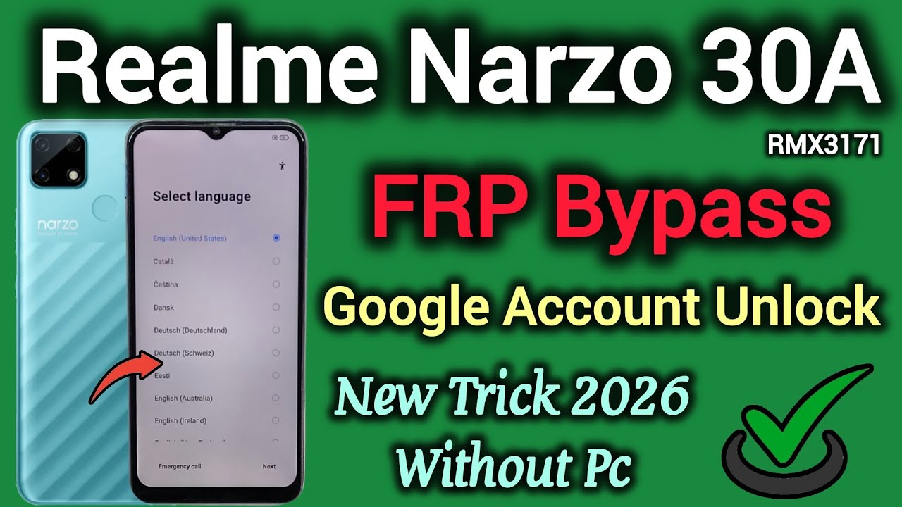 Realme Narzo 30A (RMX3171) || FRP Bypass || Android 11 || Google Account Unlock || New Method 2026.