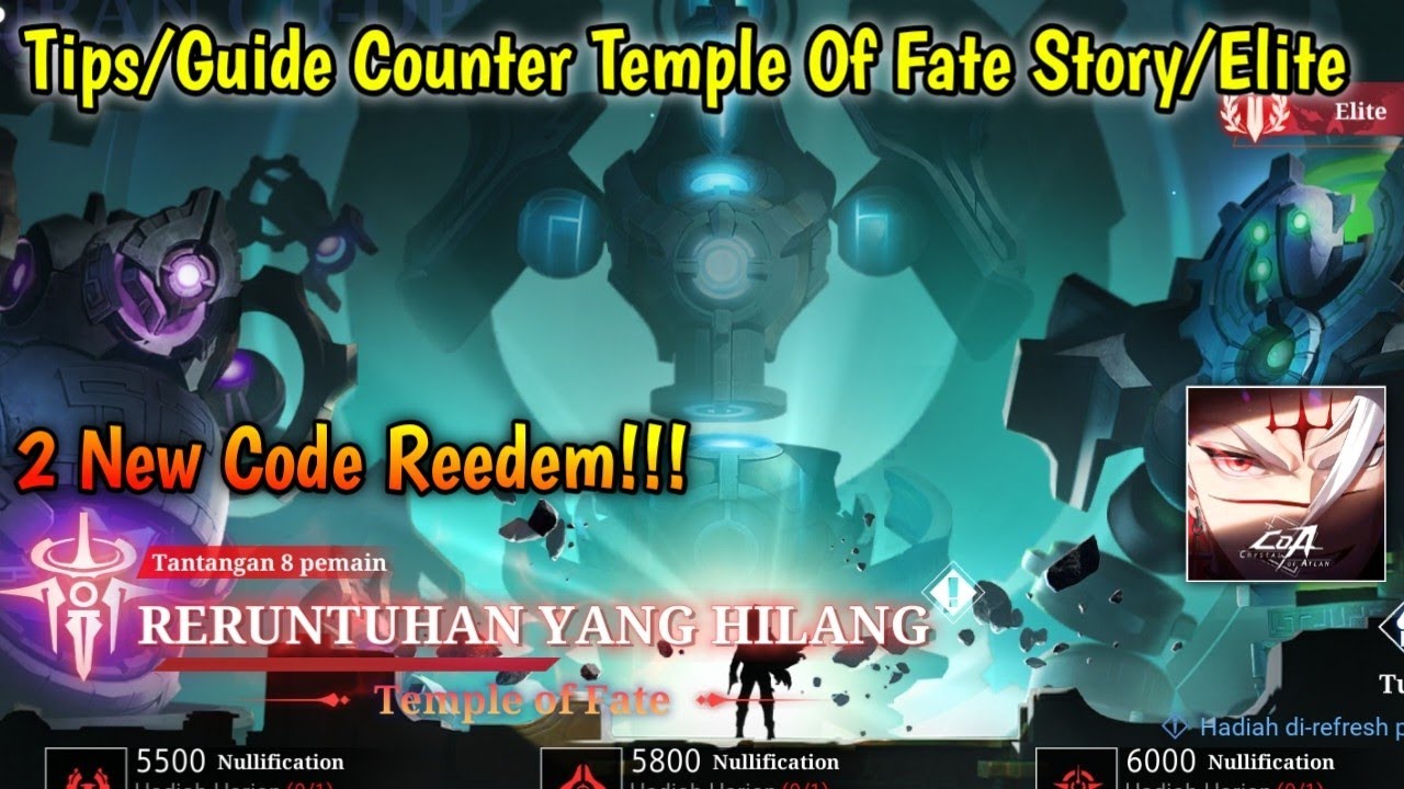 Tips/Panduan Sederhana Temple of Fate Story/Elite!!Kode Penukaran Baru - Gameplay Crystal of Atlan