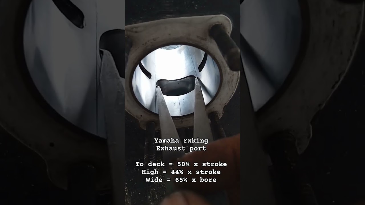The percentage of exhaust port of a 2-stroke engine 📌 #2stroke #yamaha #rxseries #knowledge