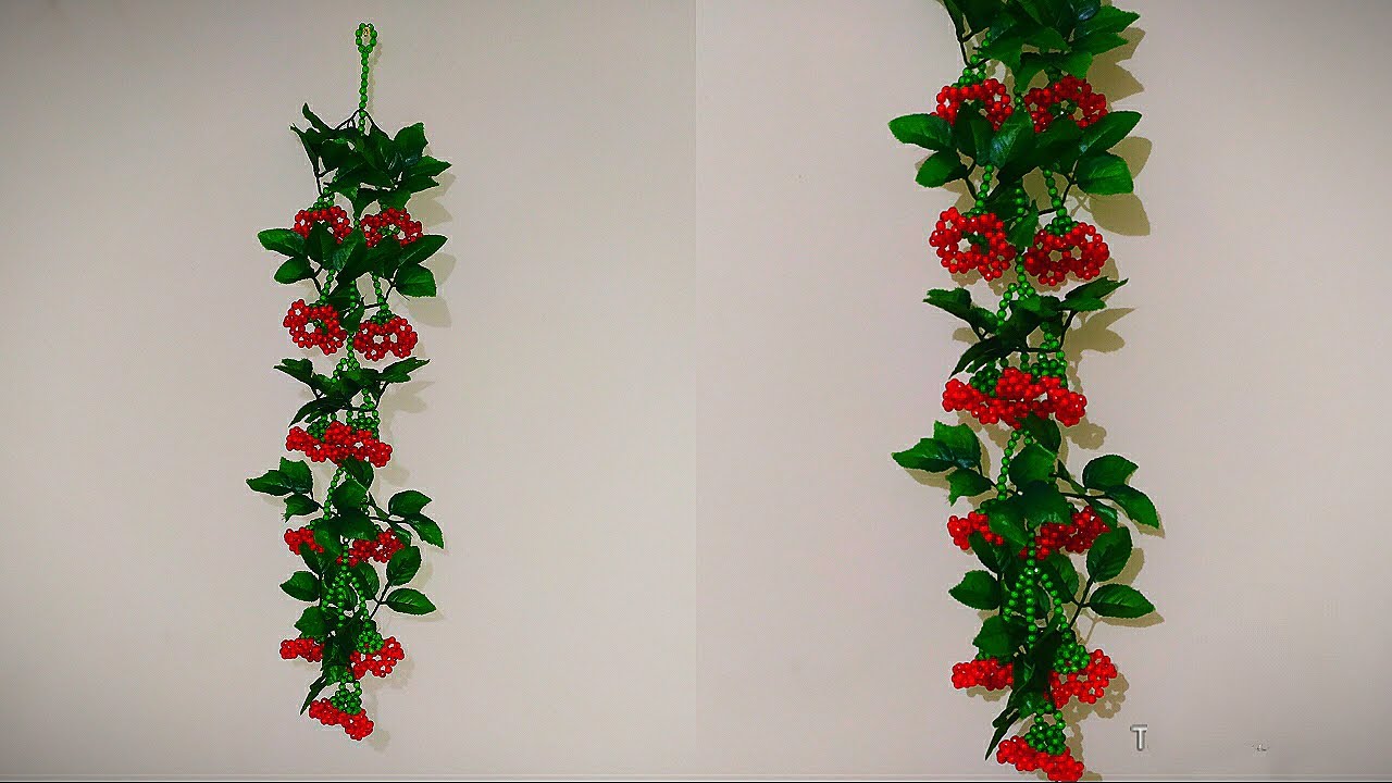 #Beaded HibiscusWall Hanging#Putir joba fuler jhar#putir jhar#পুতির জব ফুলের ঝাড়#china rose hanging