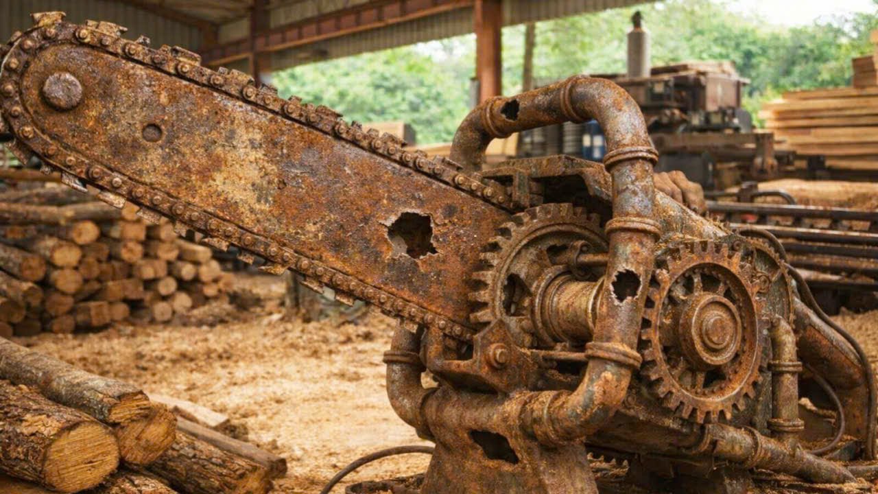 Из металлолома в мощную машину для резки дерева // Полная реставрация