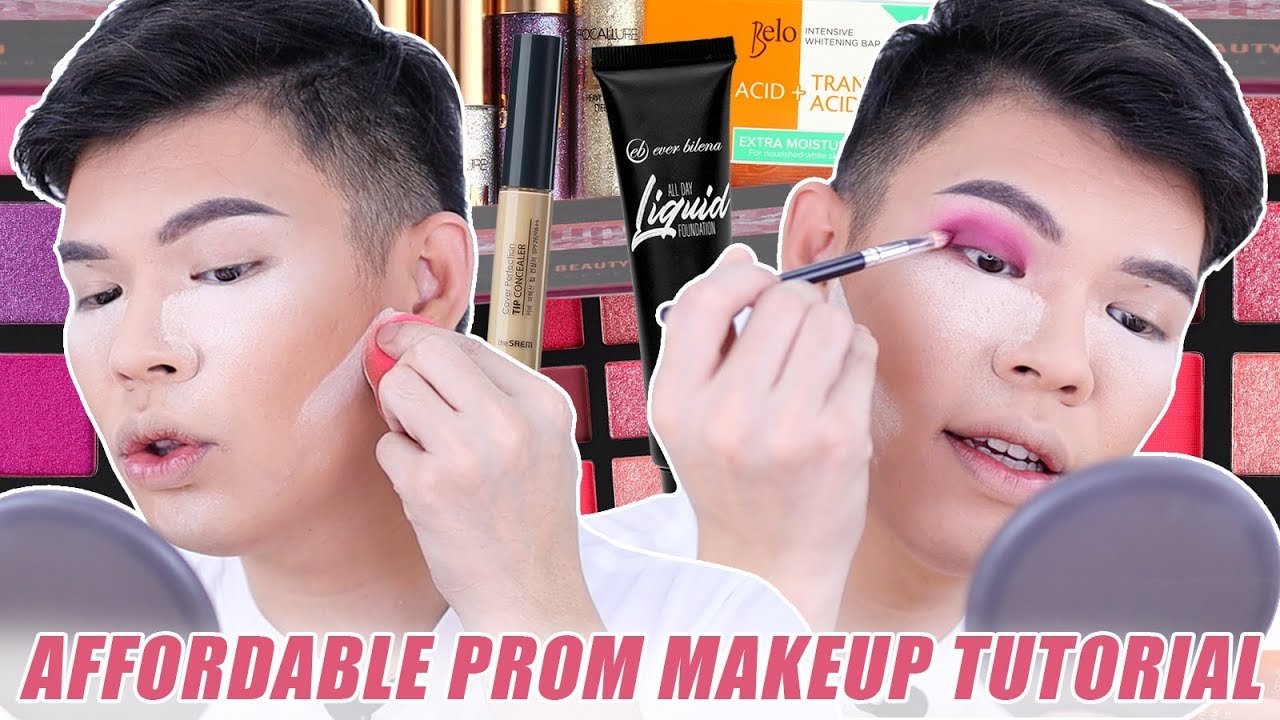 ALL UNDER 200 PESOS AFFORDABLE PROM MAKEUP TUTORIAL + MY SECRET TO GLOWY SKIN | Kenny Manalad