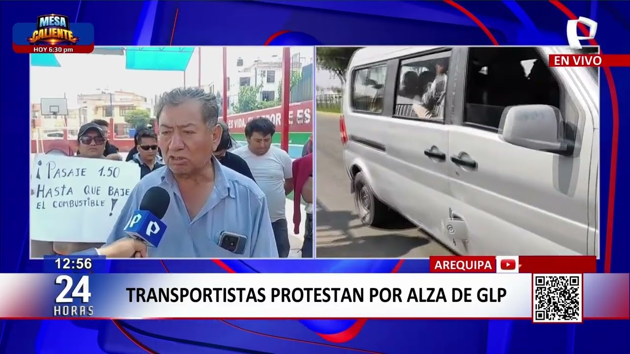 Arequipa: transportistas protestan por alza del GLP y anuncian incremento del pasaje