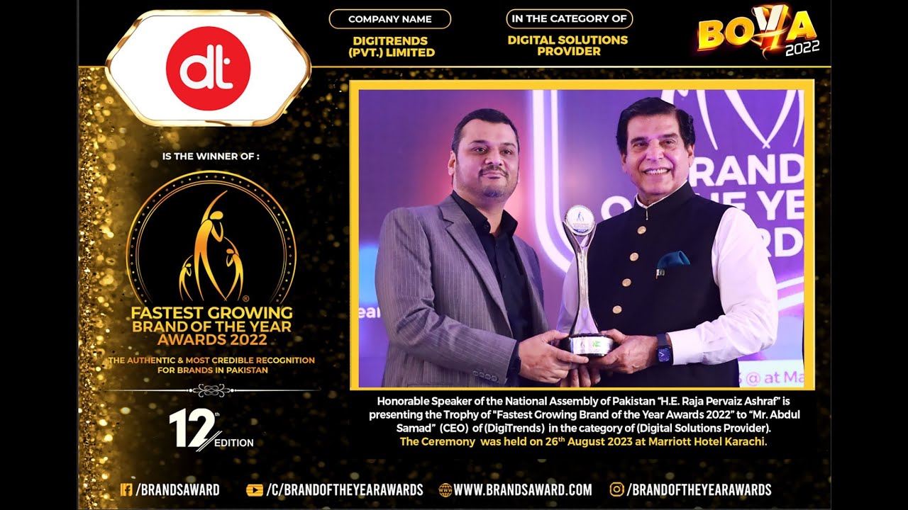Digitrends is the Winner of Fastest Growing Brand of the Year Awards 2022