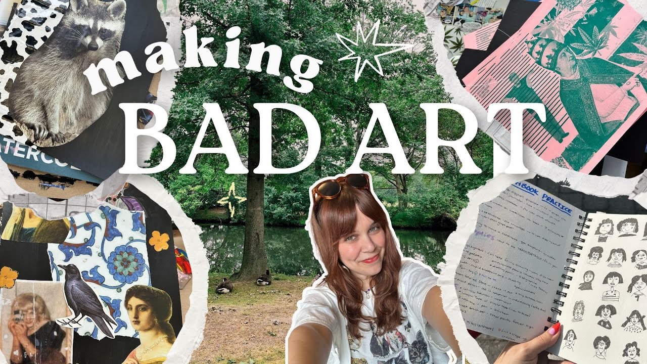 stop doomscrolling & make bad art with me ✂️ | cozy analog art vlog (collage, riso, sketchbook)