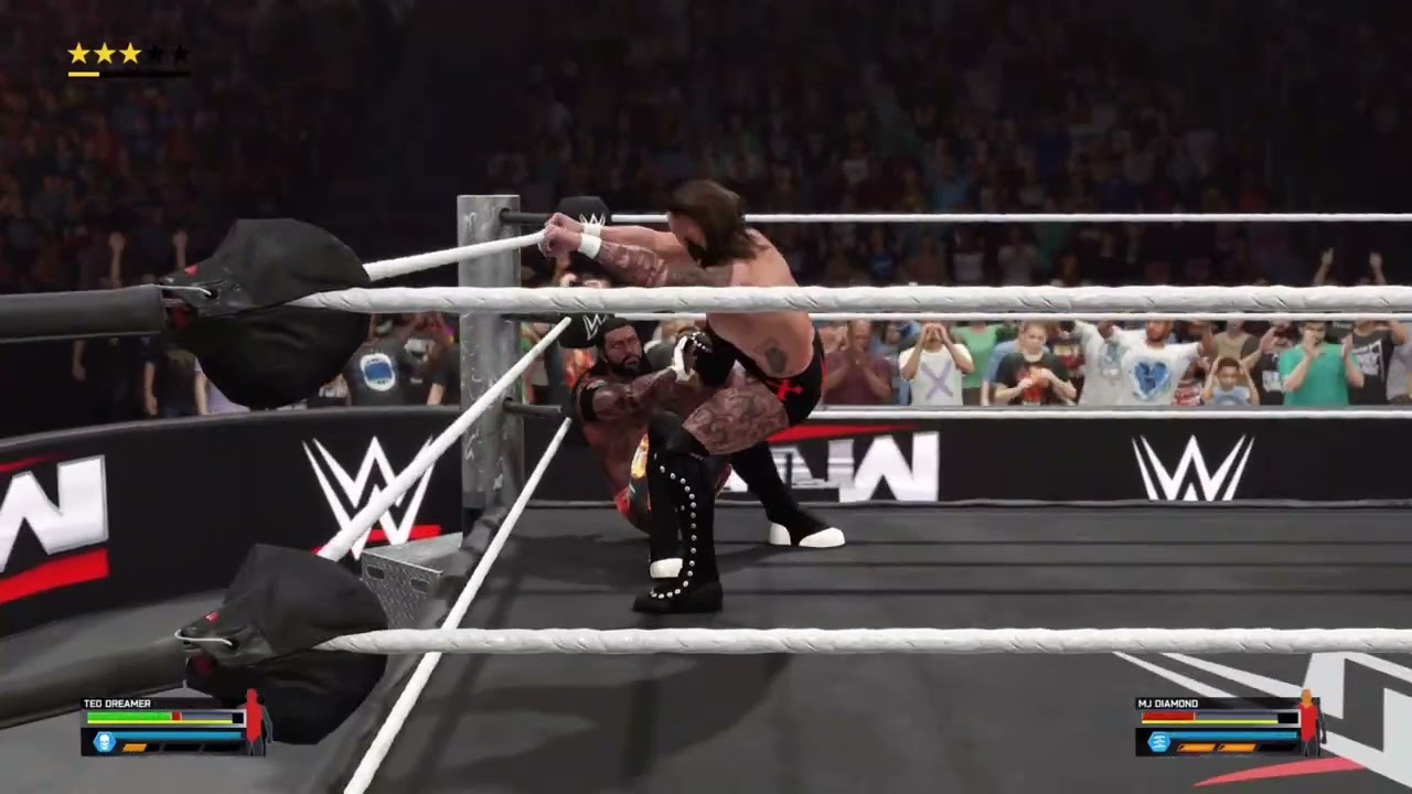 Ted Dreamer vs MJ Diamond, Raw WWE 2K25 Universe Mode