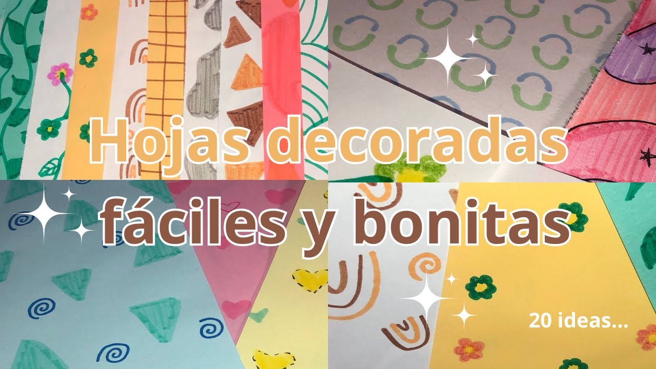20 ideas de hojas decoradas f&aacute;ciles y bonitas ll Lesli Romero