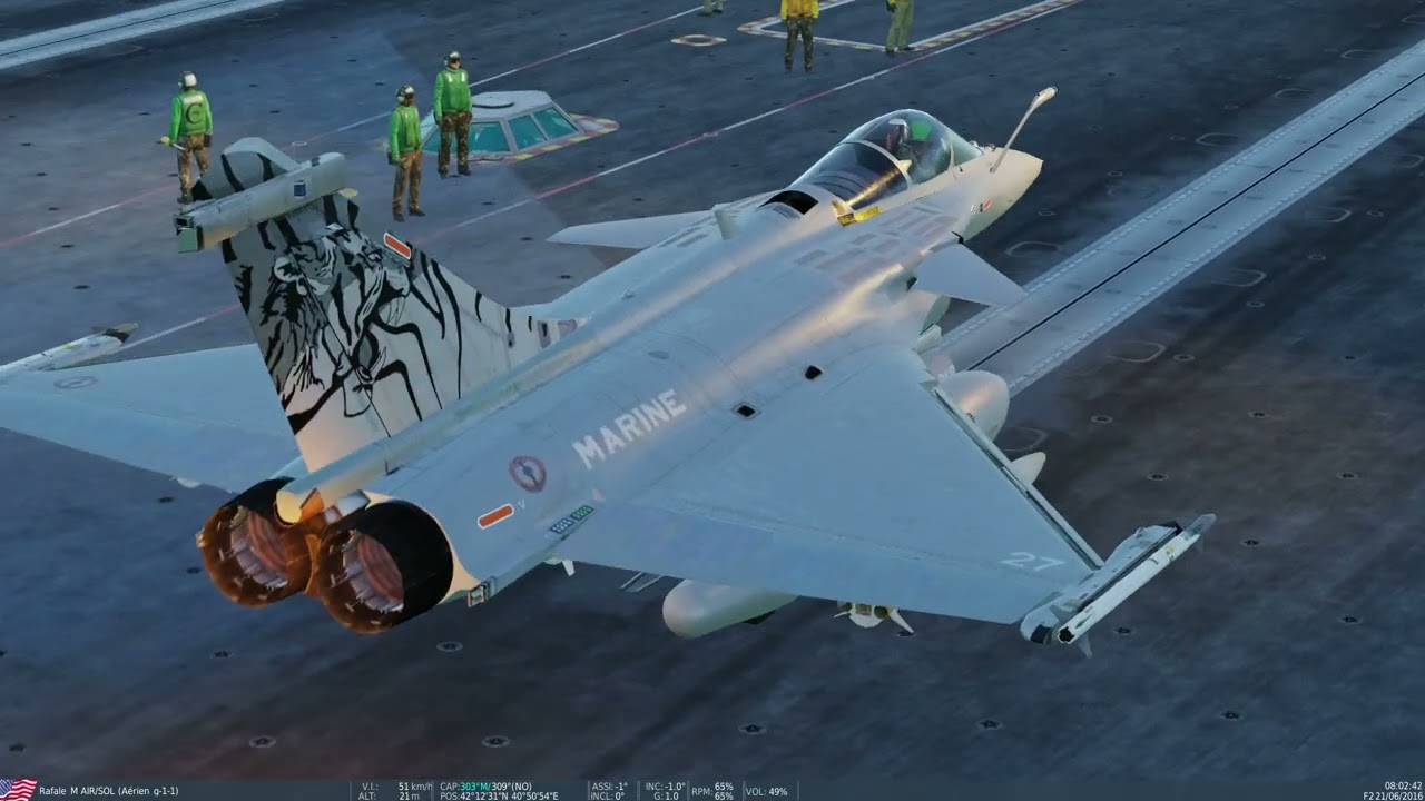 DCS RAFALE animation for the AI catapult launch sequence