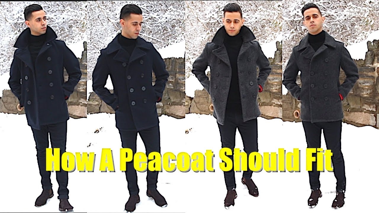 Schott NYC Slim Fit PeaCoat Sizing & Review - How To Style A PeaCoat - How A Peacoat Should Fit