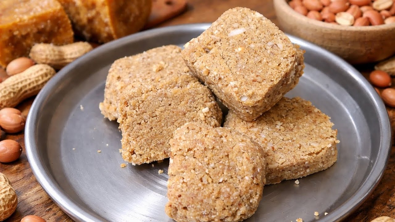 व्रत वाली मूंगफली गुड़ बर्फी | बिना आटा बिना चीनी | 5 मिनट में तैयार | Fasting Special