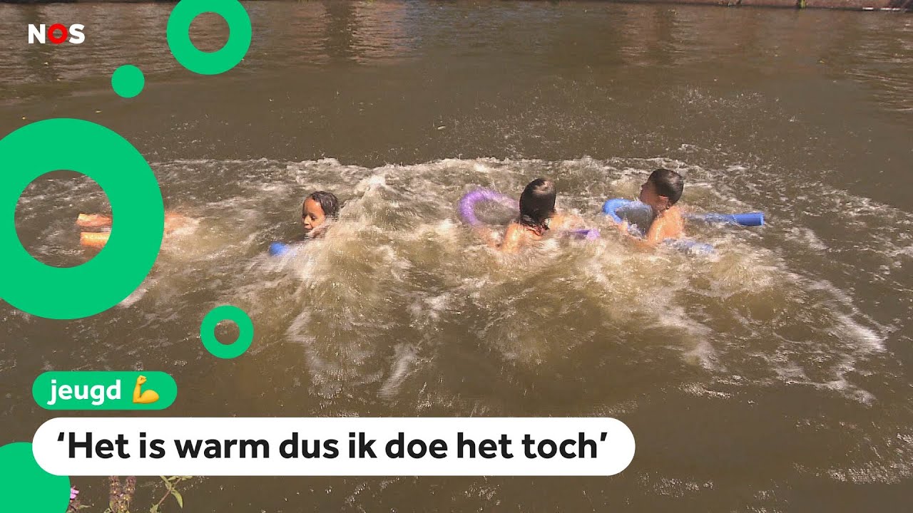 Veel kinderen zwemmen waar dat eigenlijk niet mag