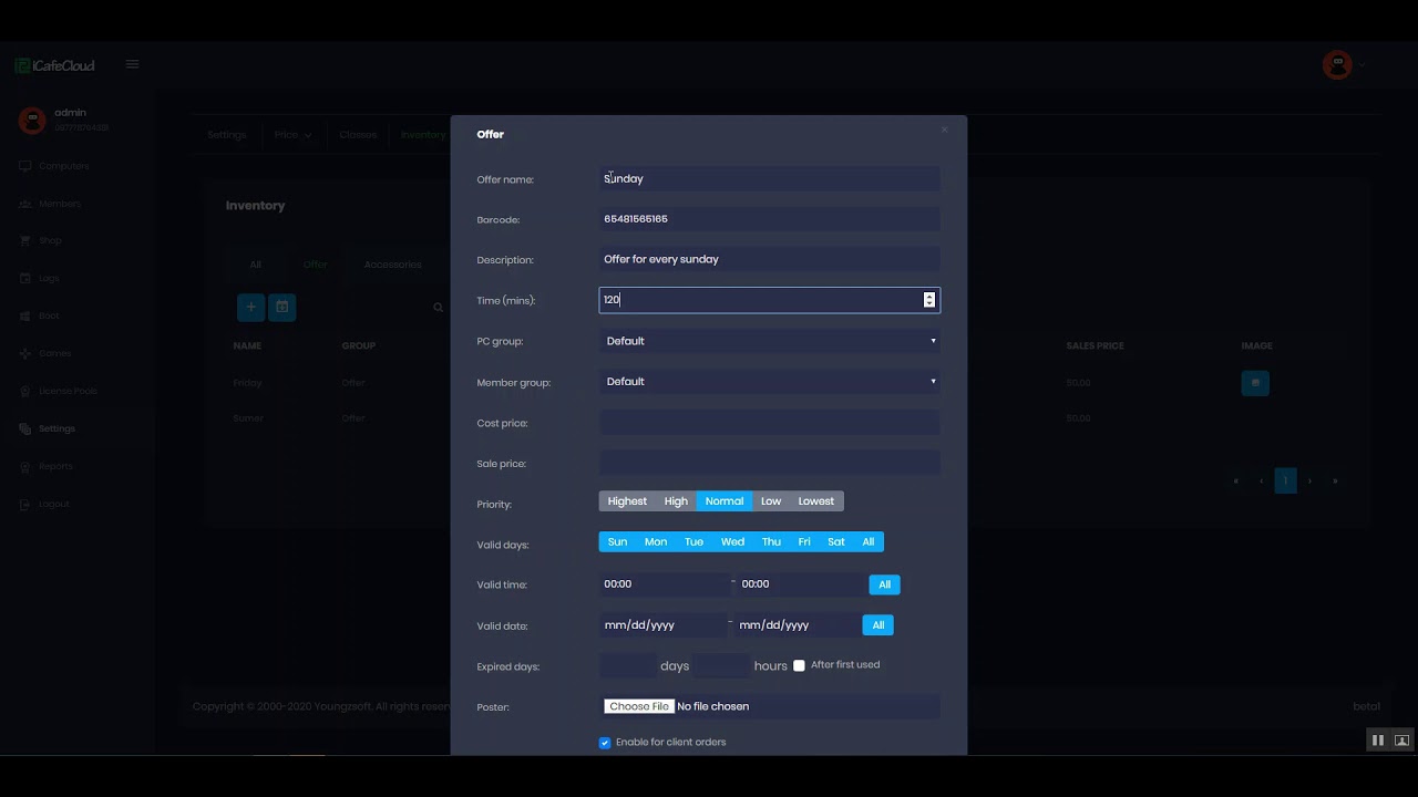 iCafeCloud : How to create offers and add offer to members