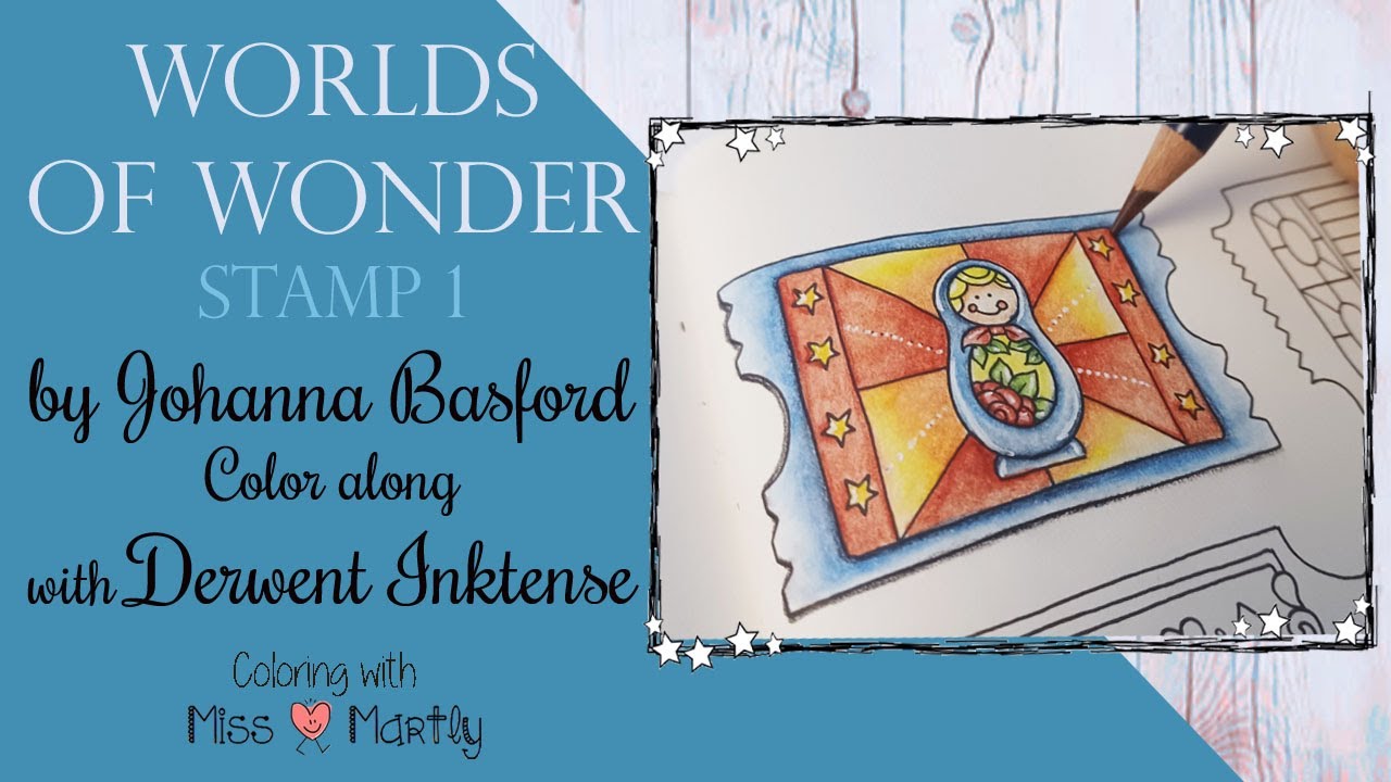 Coloring Worlds of wonder | Stamp 1 | Derwent Inktense