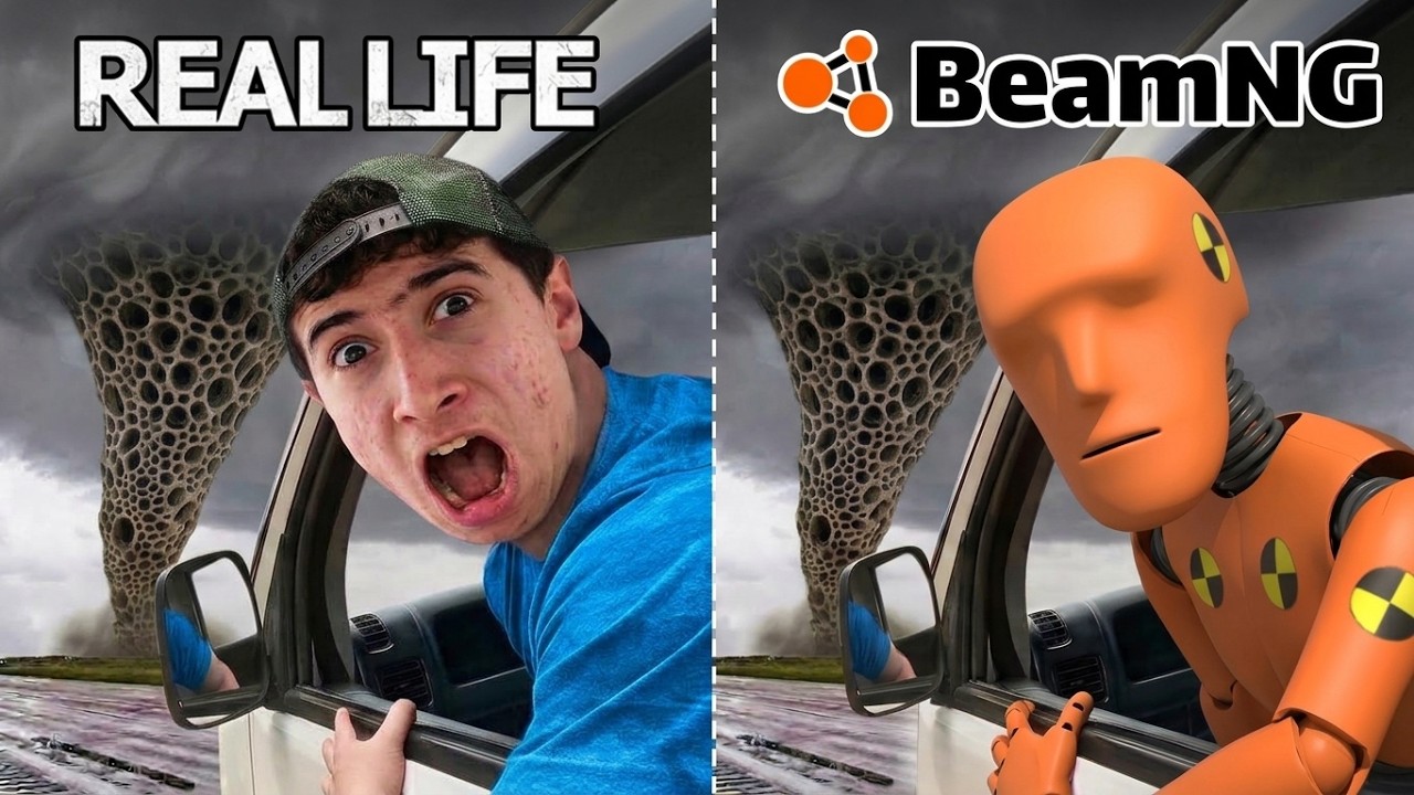 BeamNG, но я чувствую каждую аварию!😱🔥(Торнадо)