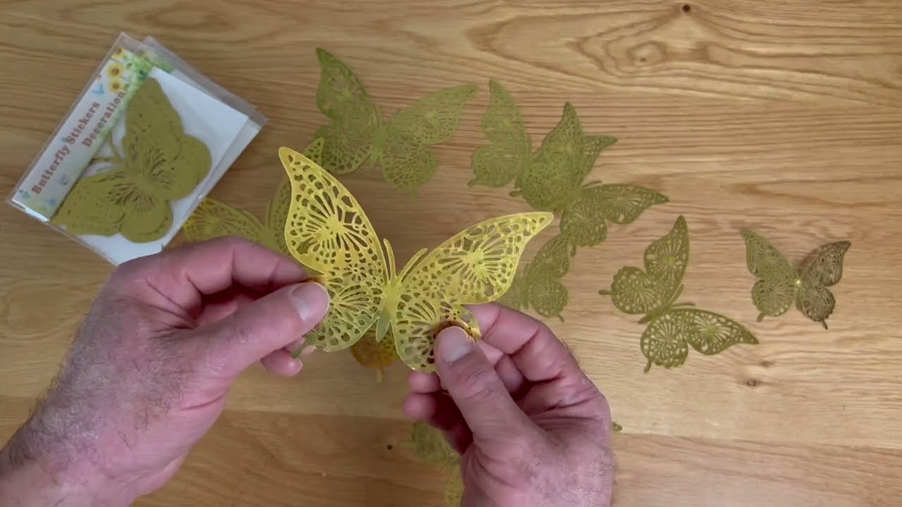 SAOROPEB 3D Butterfly Wall Decor 48 Pcs 4 Styles 3 Sizes, Gold Butterfly Decorations