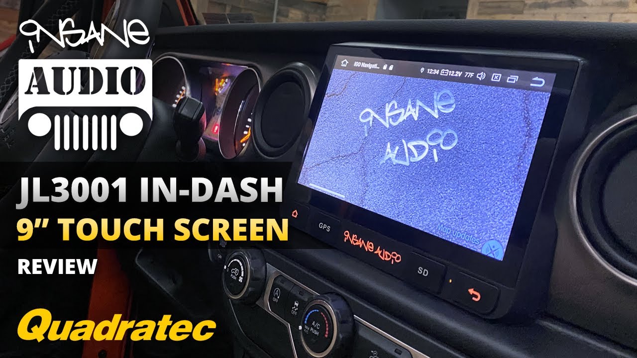 Insane Audio JL30019-inch In-Dash Touch Screen Navigation System for Jeep Wrangler JL & Gladiator JT