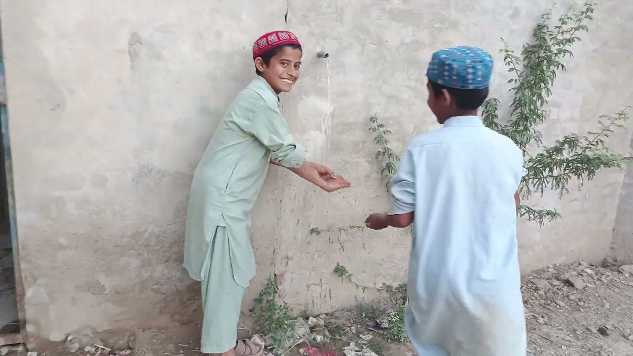 The village children are busy with themselves.