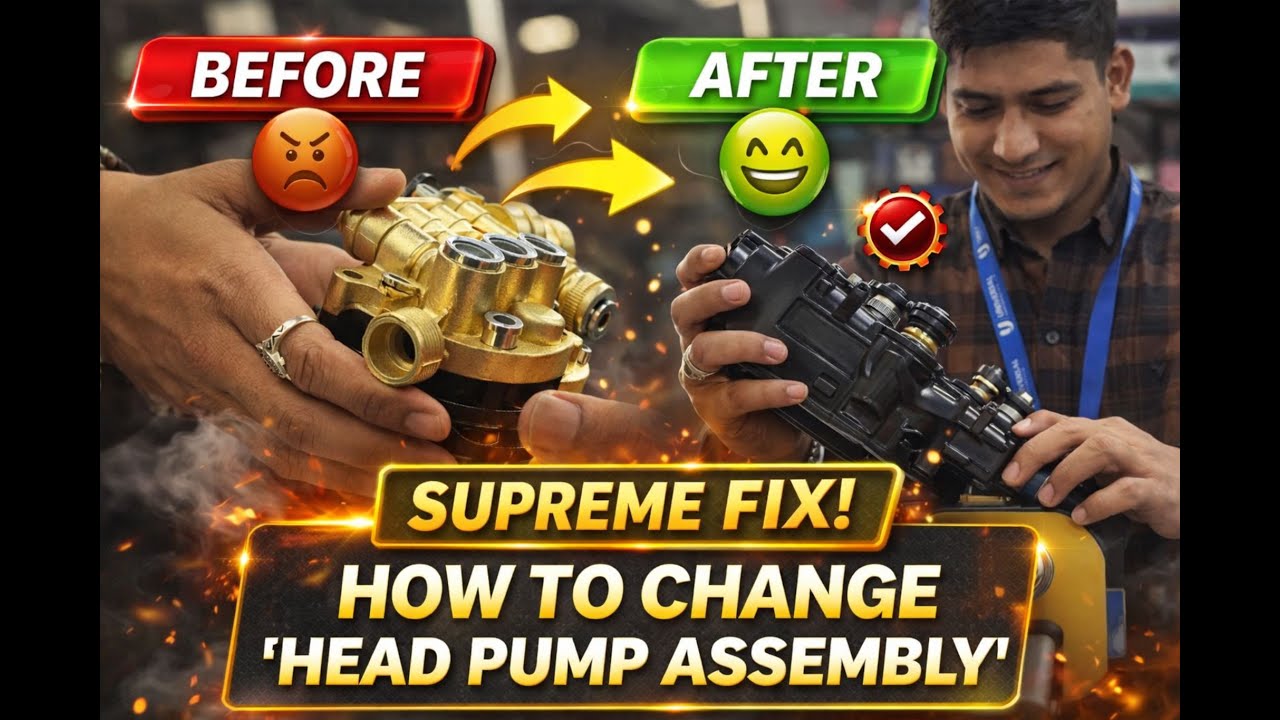 Pressure Gone?😤 Agaro Supreme Plus HeadPumpAssembly Changed | Agaro Supreme Plus CarWasher Repair 🔧