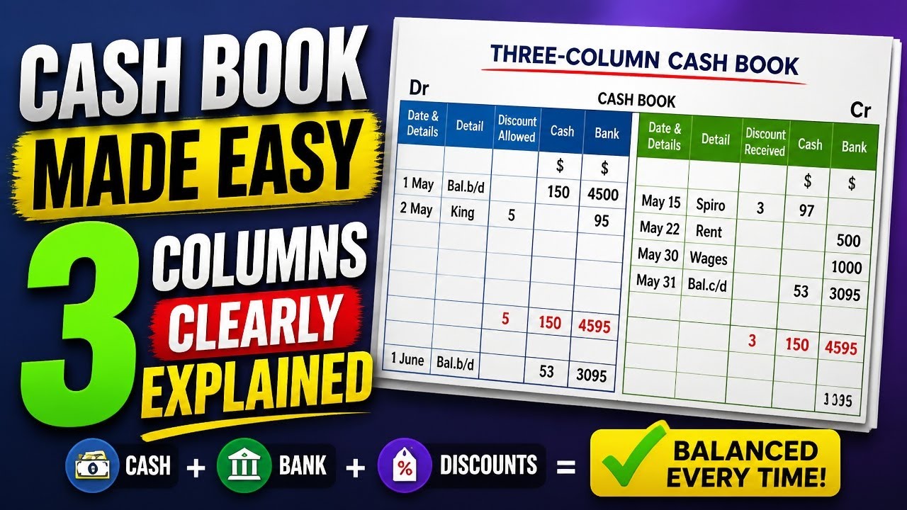IGCSE & GCSE Accounts - Understanding the IGCSE Three Column Cash Book