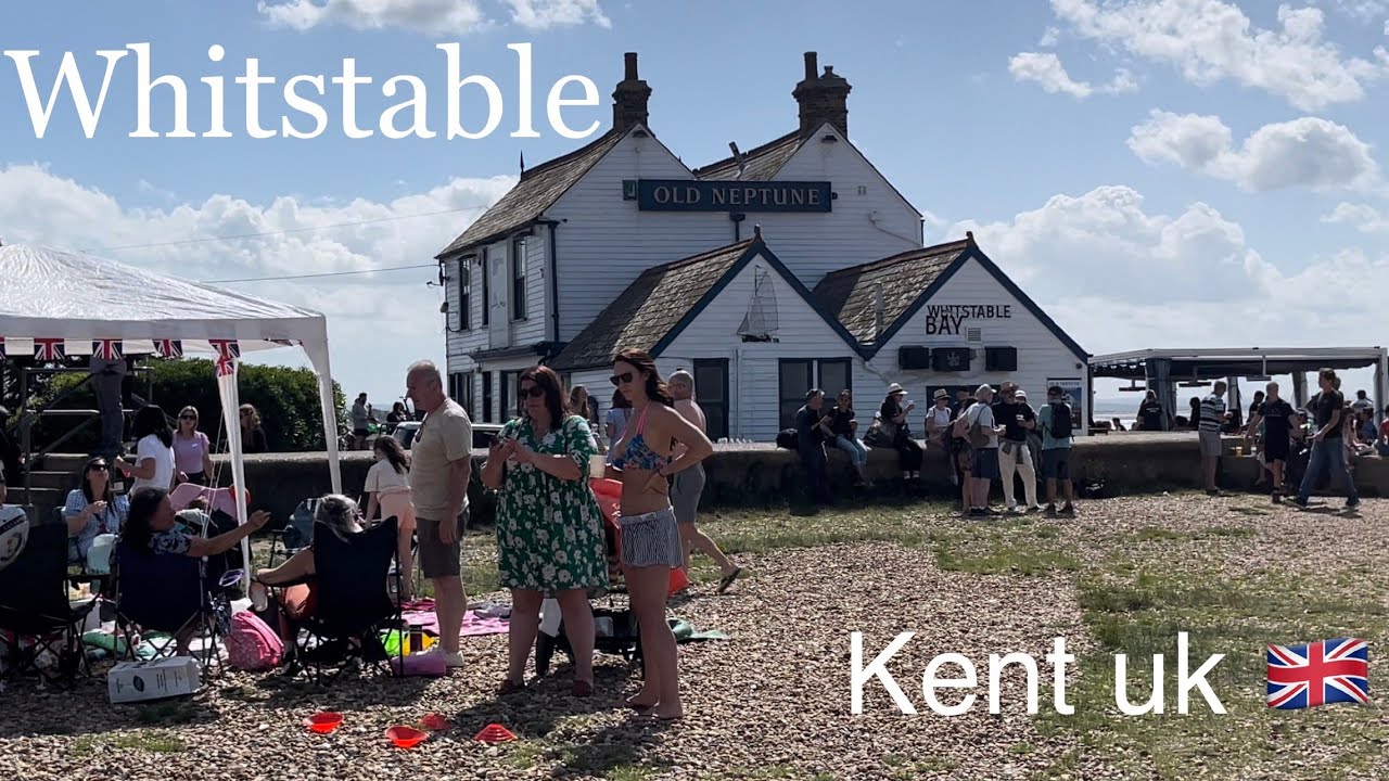 Whitstable town centre/ beach walk uk Kent 🇬🇧 summer time 2022