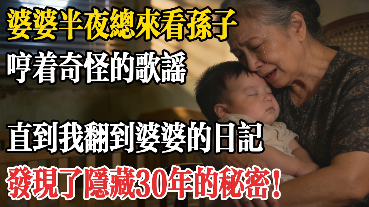 婆婆半夜總來看孫子，哼著奇怪的歌謠，直到我翻到婆婆的日記，發現了隱藏30年的秘密！#民間故事#暖光故事屋