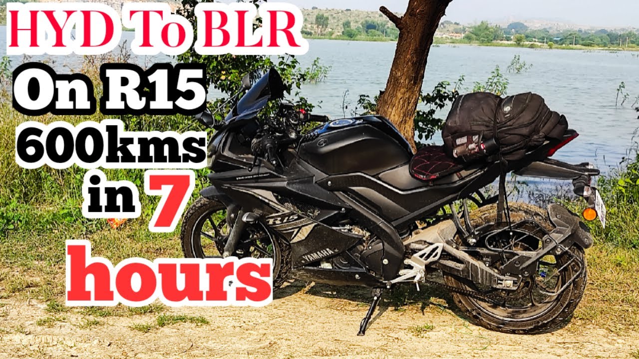 600kms in 7 hours on Yamaha R15 V3 BS6 from Bangalore to Hyderabad 💥💥