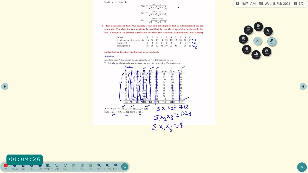 Partial Correlation   Mr S Kamalanathan