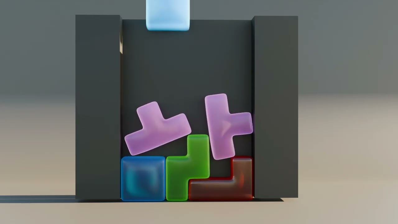 Анимация мягкого тела в желеобразном тетрисе, созданная в Blender по мотивам C4D4U | ASMR