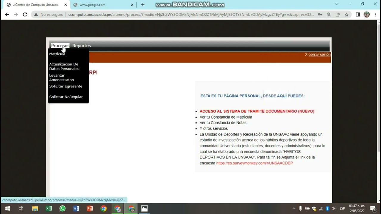 Cómo matricularse en el semestre 2022 - I  #unsaac