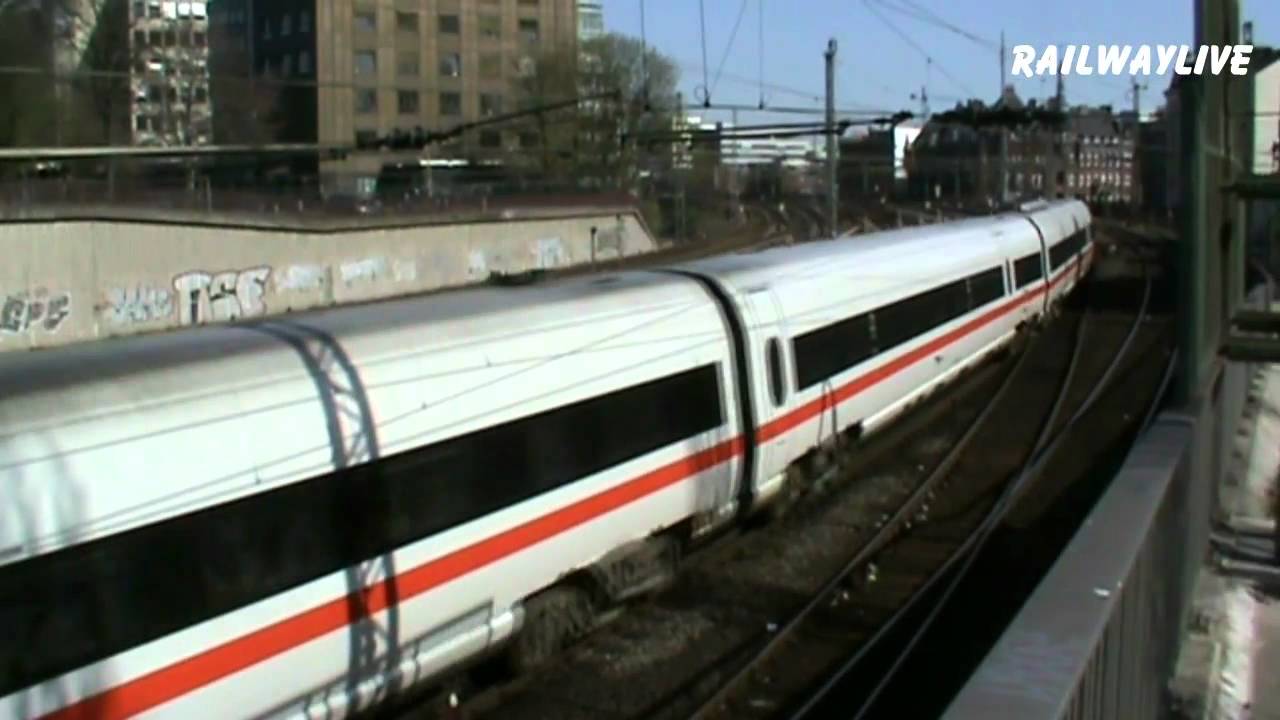 DSB branded Diesel ICE 3 leaves Hamburg Hbf to Denmark (HD)