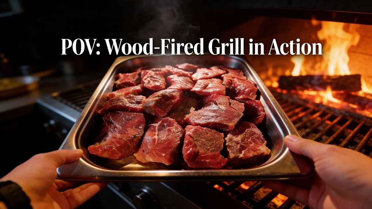 POV: Chef Cooking Steak on the Grill | Real Restaurant Kitchen | Fire & Sizzle