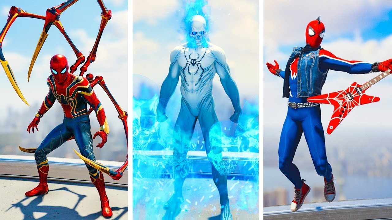 Marvel's Spider-Man Remastered - ALL Spider-Man Suits Powers