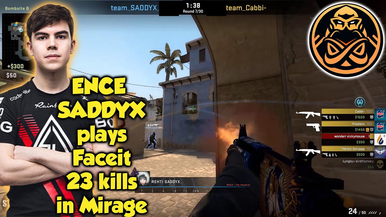 ENCE SADDYX plays Faceit with 23 kills in Mirage