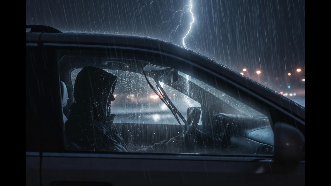 Cozy Car Rain on Windshield 🌧️ Soft Distant Thunder | Deep Sleep Ambience