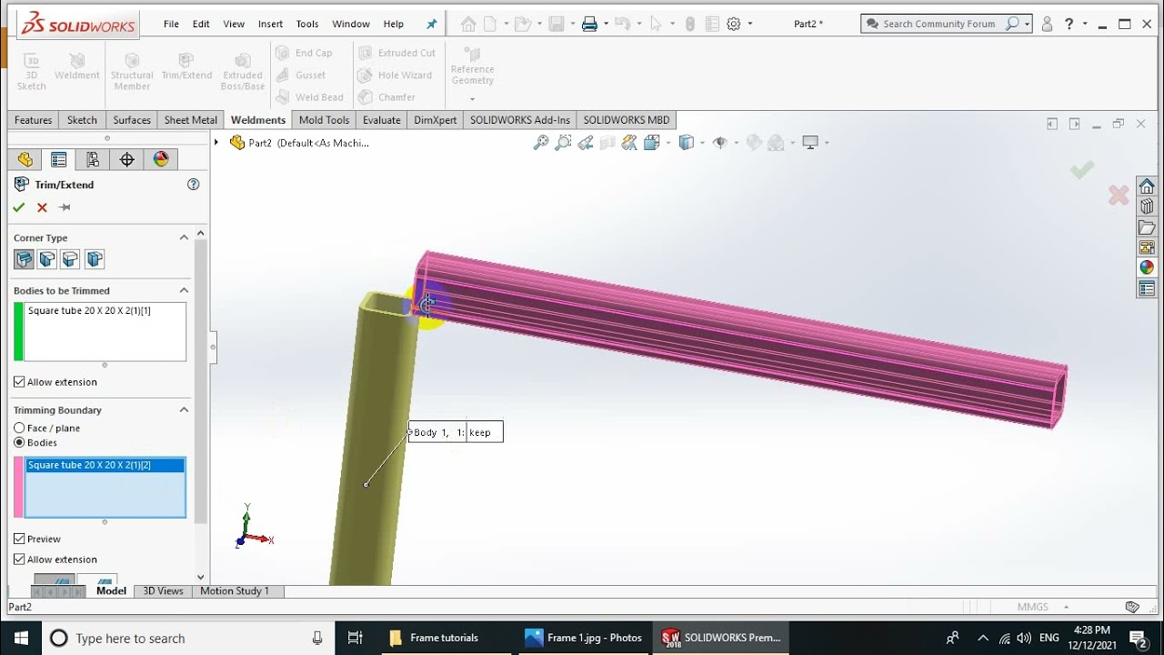 Hướng dẫn cơ bản thiết kế khung Frames, Structurals trong Solidworks