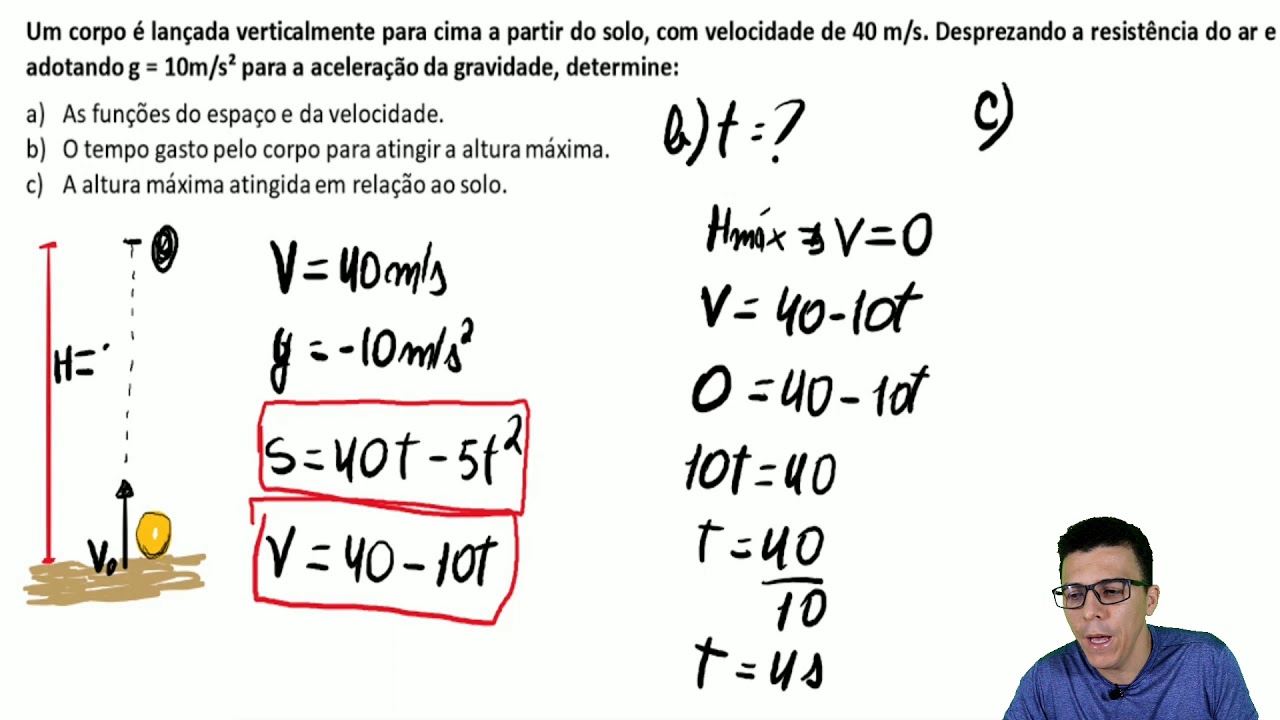 Queda livre e lançamento vertical: Exercícios
