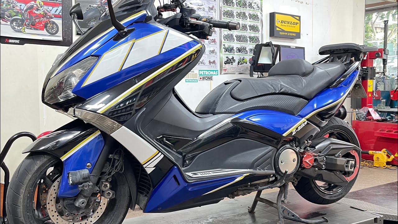 야마하 티맥스530 / 킹타이어 160-60-15 리어 타이어 교환작업 입니다 / YAMAHA / TMAX530