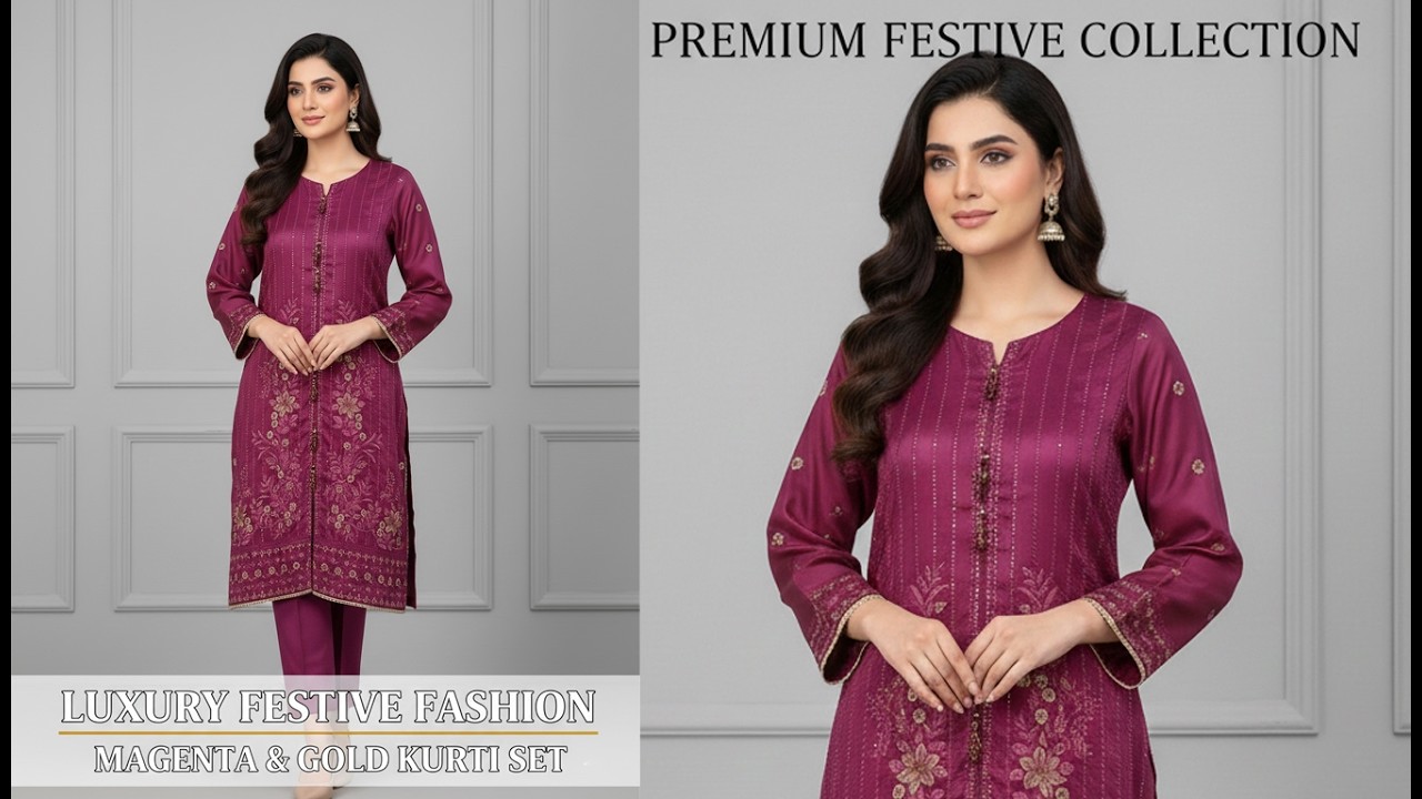 Elegant Magenta Embroidered Kurti | Luxury Dress Ethnic Wear 2026 Stitch by Perfect Stitch & Style